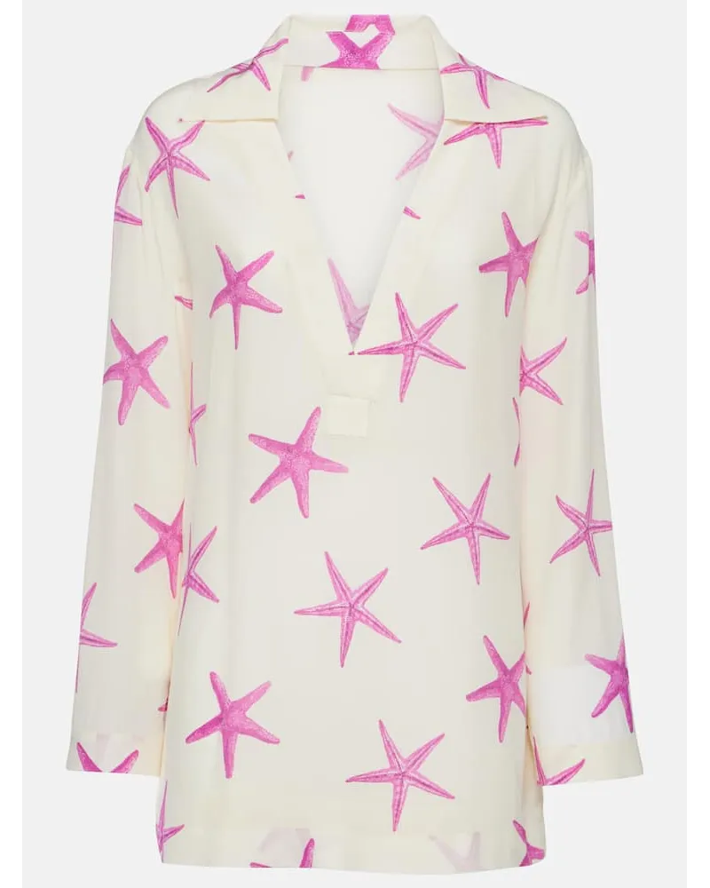 Valentino Garavani Camicia Starfish in seta Bianco