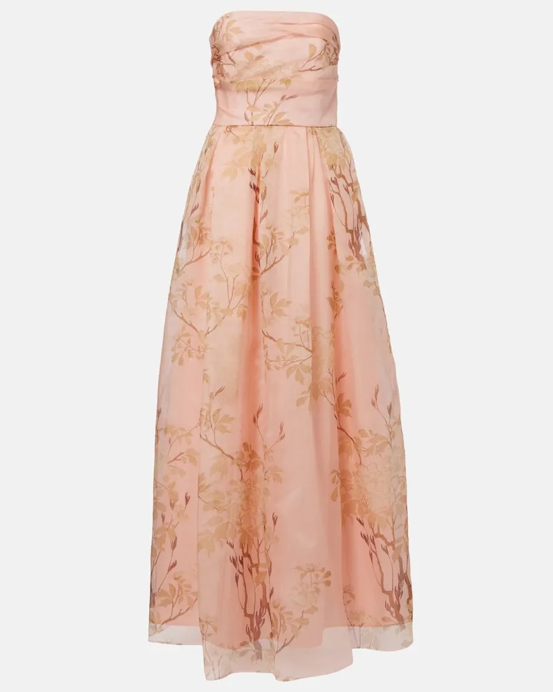 Max Mara Abito lungo Elegante Dominio in organza di seta Rosa