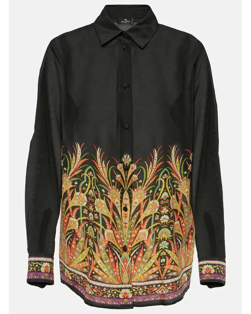 Etro Camicia in cotone e seta Multicolore