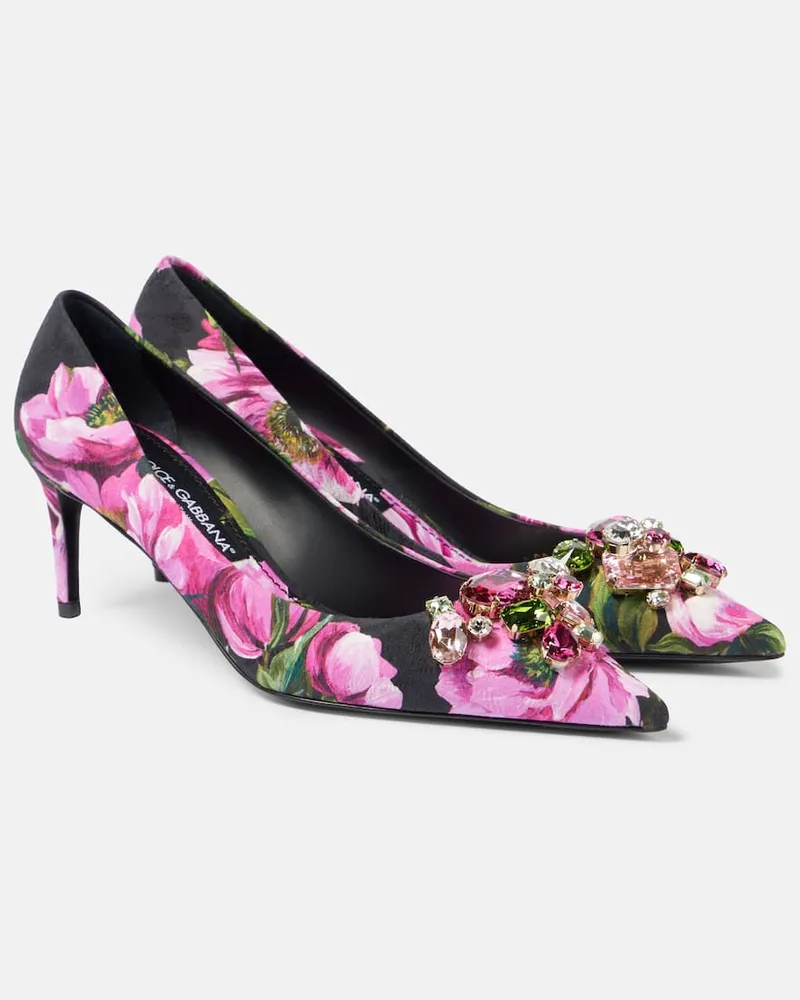 Dolce & Gabbana Pumps Lollo con stampa floreale Nero