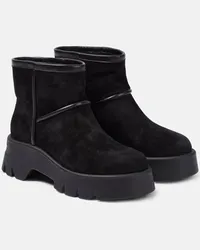 Gianvito Rossi Stivaletti in suede con shearling Nero