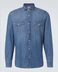 Brunello Cucinelli Camicia di jeans Blu