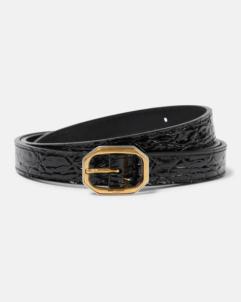 Saint Laurent Cintura in pelle Nero