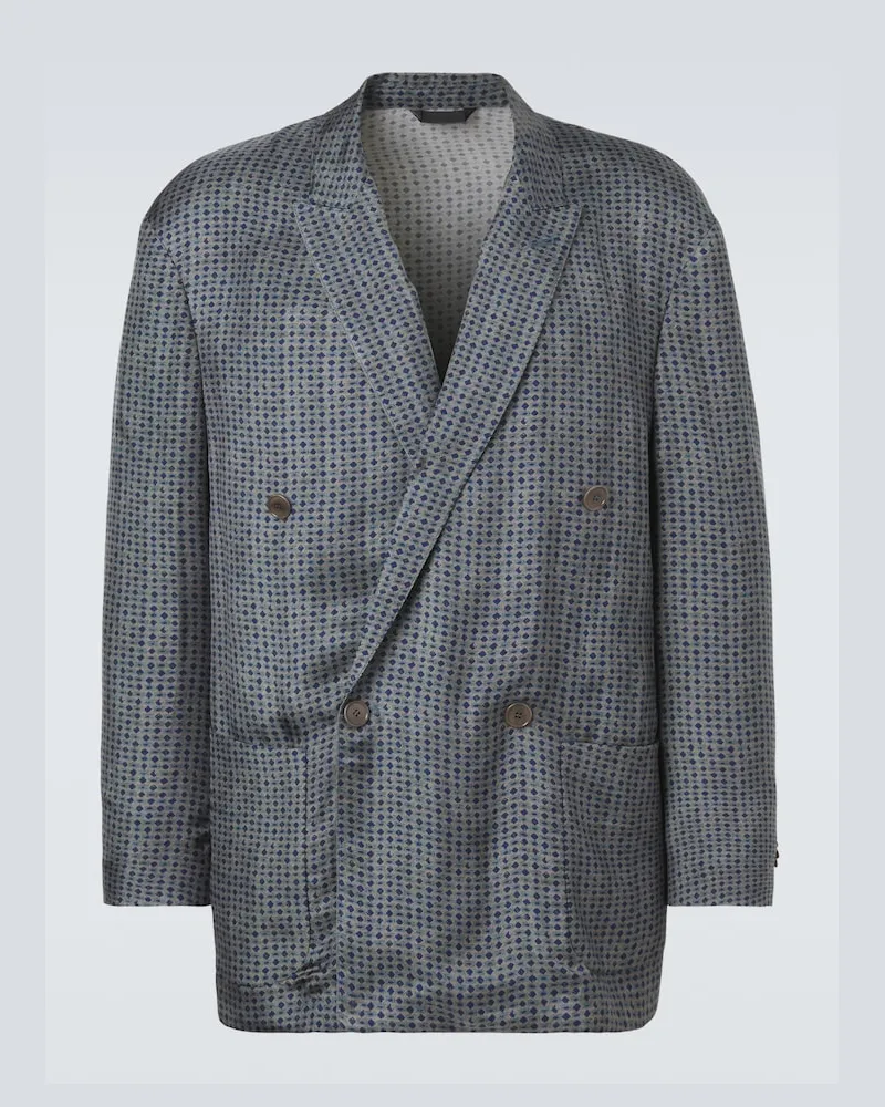Giorgio Armani Blazer doppiopetto con stampa Grigio