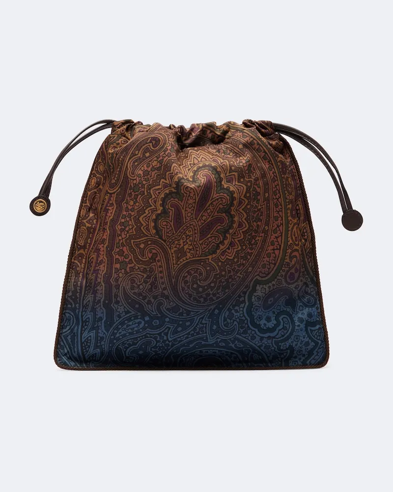 Etro Clutch Small con stampa paisley Marrone