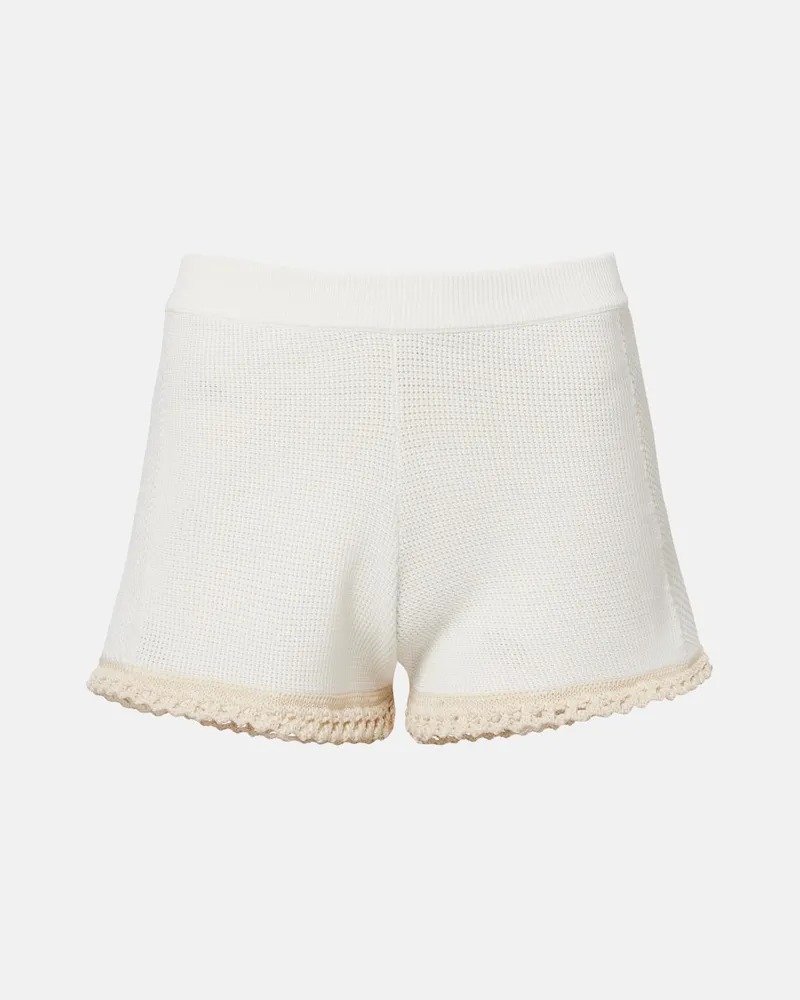 Stella McCartney Shorts in crochet di cotone Bianco