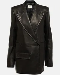 KHAITE Blazer Jacobson in pelle Nero