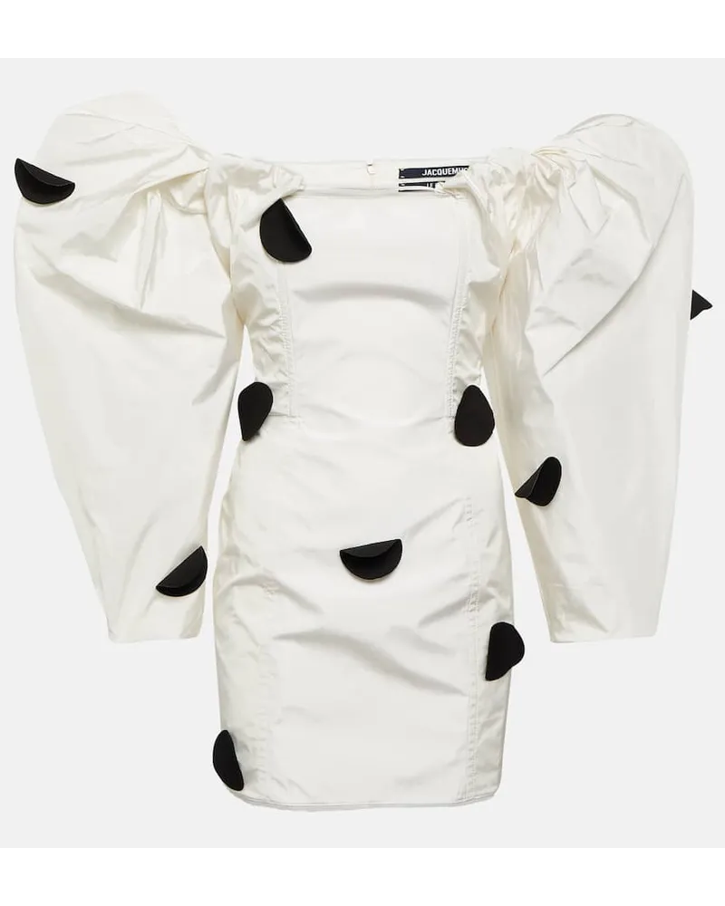 Jacquemus Miniabito Taffetas a pois Bianco