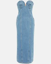 Magda Butrym Abito midi bustier di jeans Blu