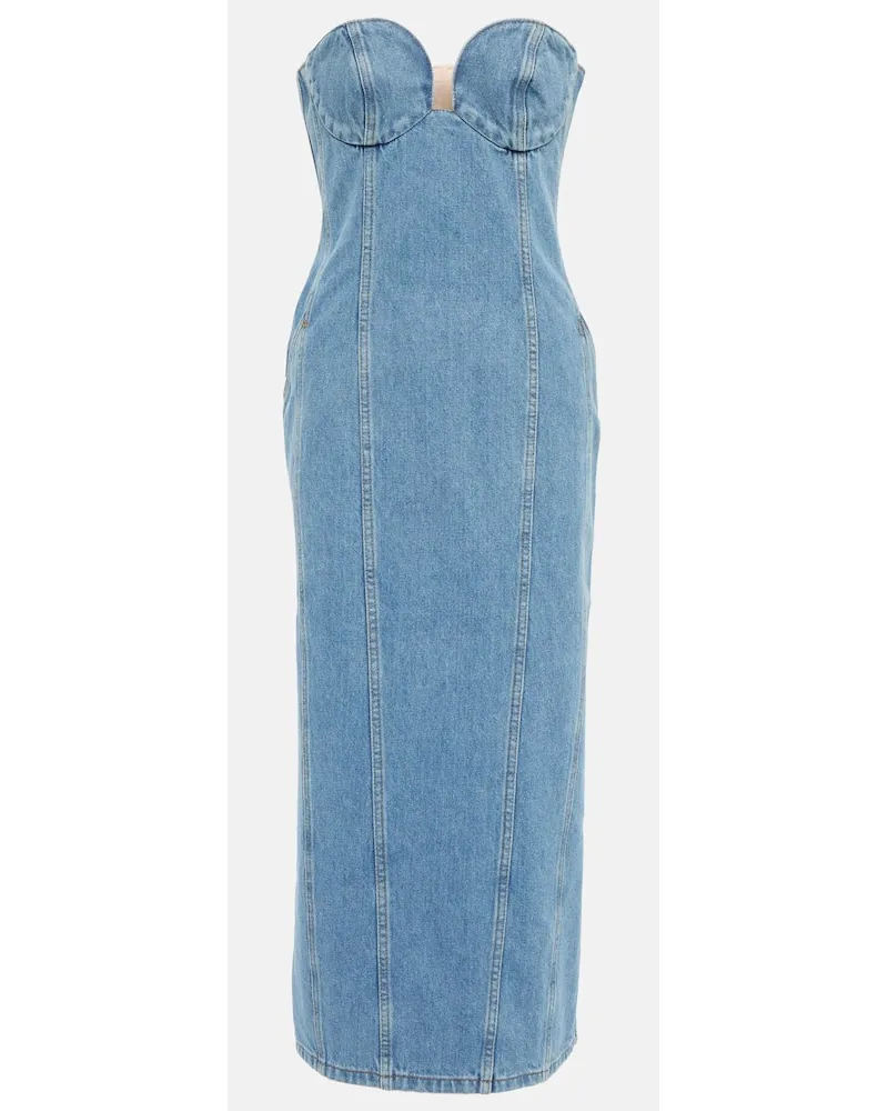 Magda Butrym Abito midi bustier di jeans Blu