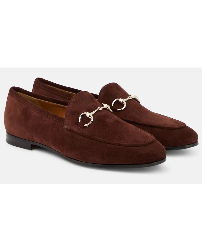 Gucci Mocassini Gucci Jordaan Horsebit in suede Marrone
