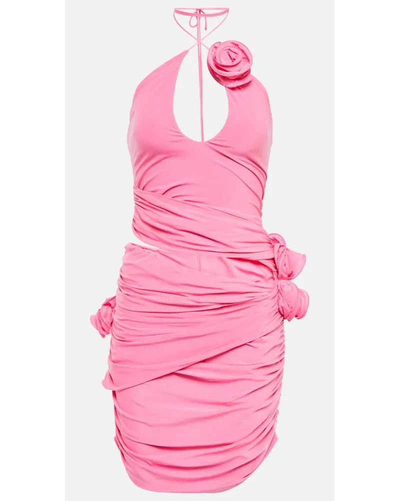 Magda Butrym Miniabito in jersey con rosette Rosa