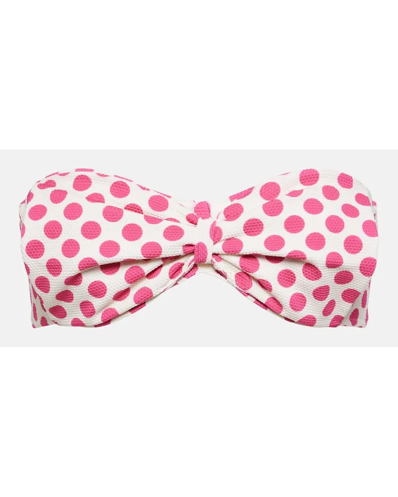 Alexandra Miro Top bikini Clara a pois Bianco