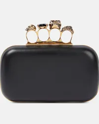 Alexander McQueen Clutch Knuckle in pelle Nero