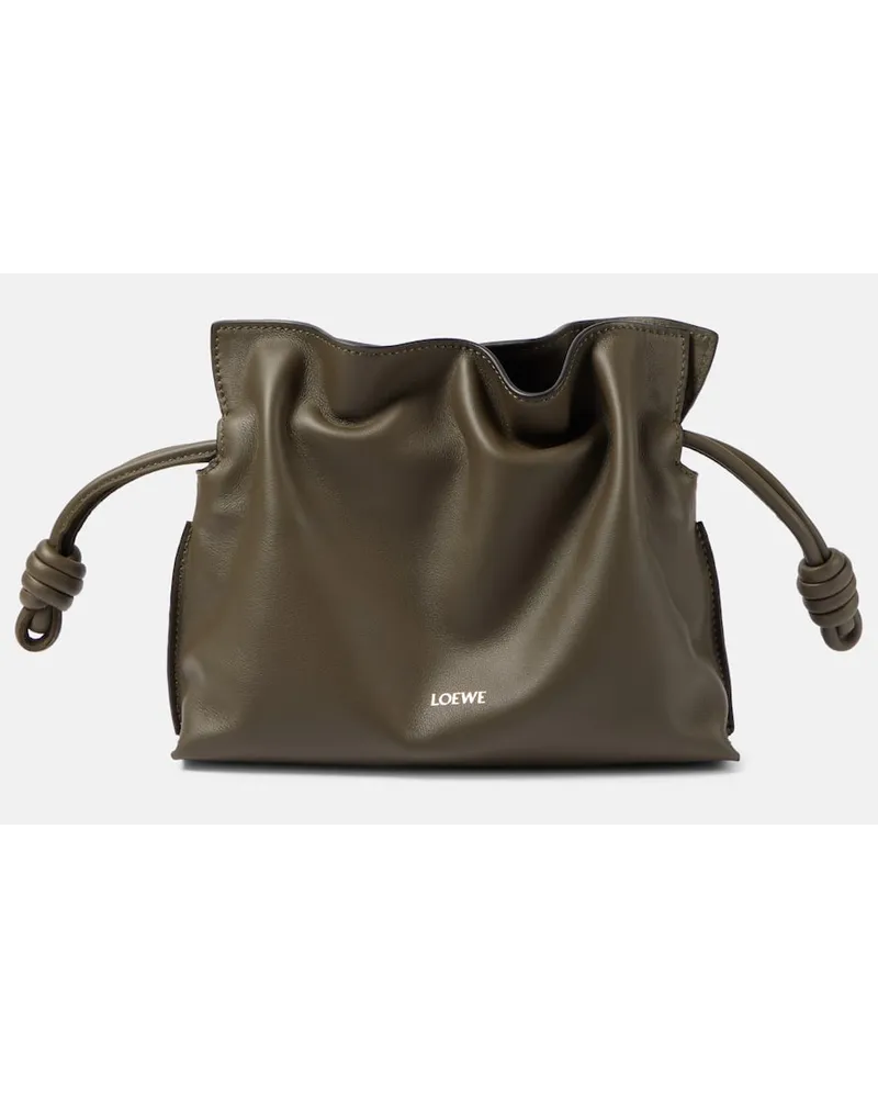 Loewe Clutch Flamenco Mini in pelle Verde