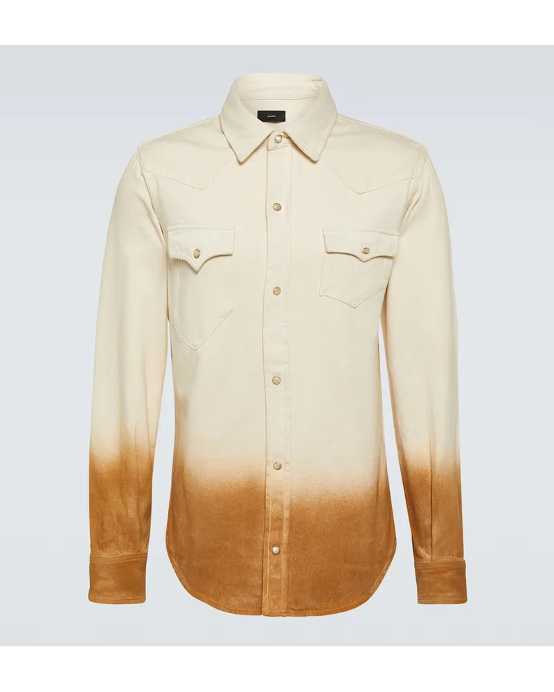 Alanui Camicia di jeans Bright Hues con stampa Multicolore