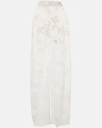 Oscar de la Renta Pantaloni in pizzo a vita alta Bianco