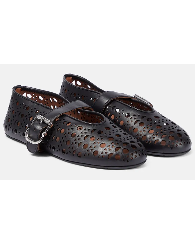 Alaïa AlaÃ¯a Ballerine Vienne in pelle Nero