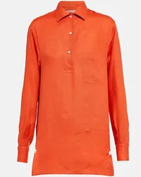 Loro Piana Camicia in lino Rosso