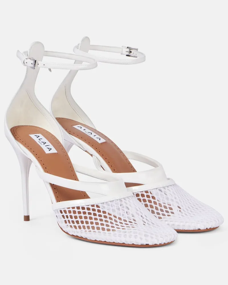 Alaïa AlaÃ¯a Pumps Infradito 90 in vernice a rete Bianco