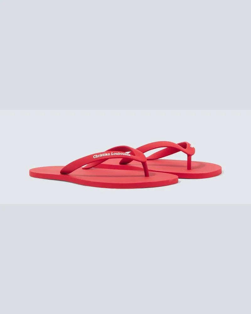 Christian Louboutin Sandali infradito con logo Rosso