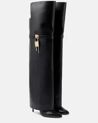 Givenchy Stivali cuissardes Shark Lock in pelle Nero