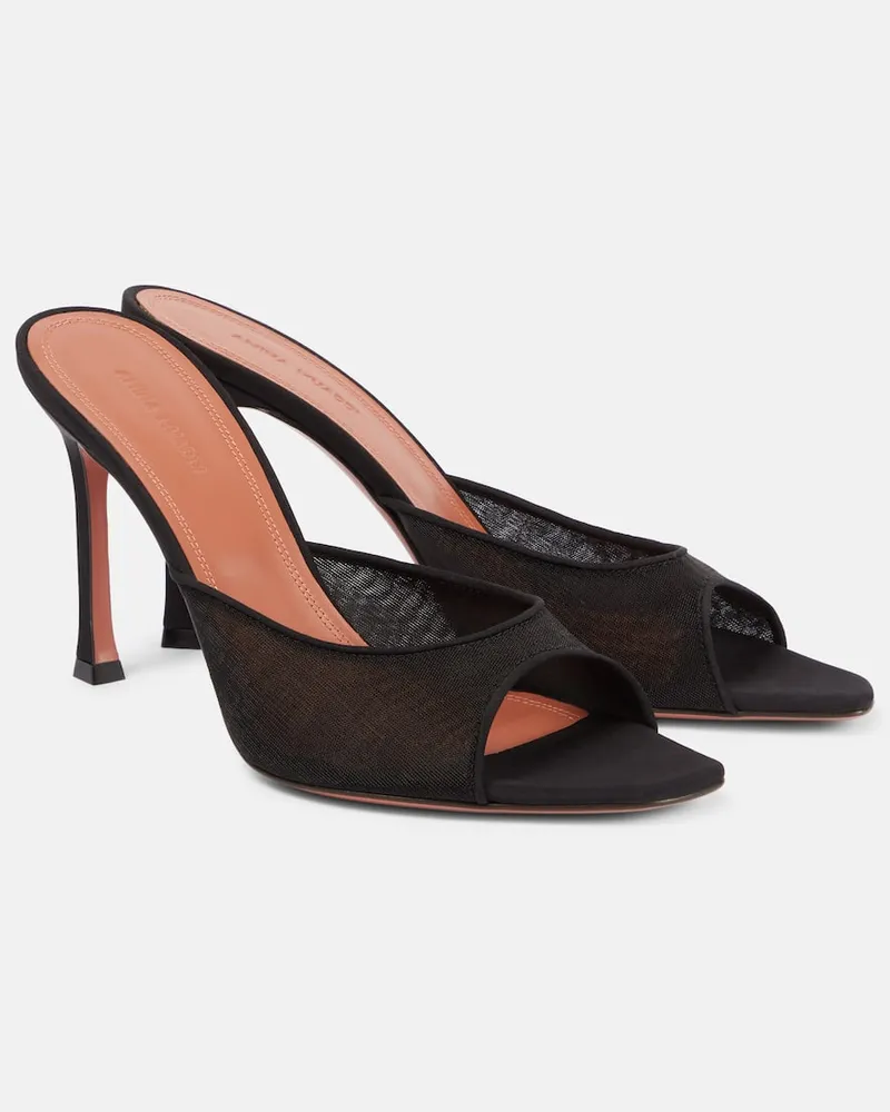 Amina Muaddi Mules Alexa 95 in mesh Nero