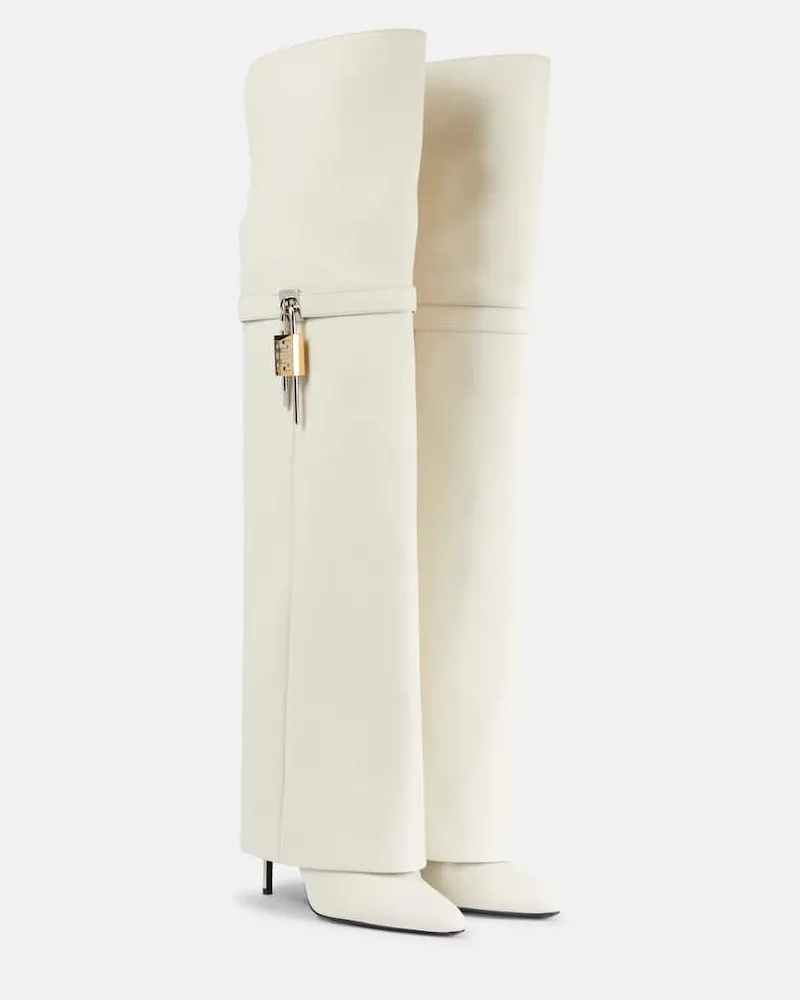 Givenchy Stivali cuissardes Shark Lock Stiletto Bianco