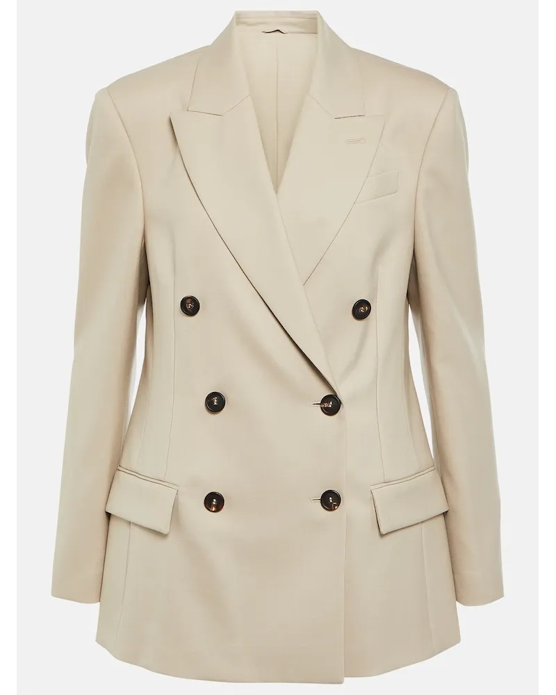 Brunello Cucinelli Blazer doppiopetto in lana Beige