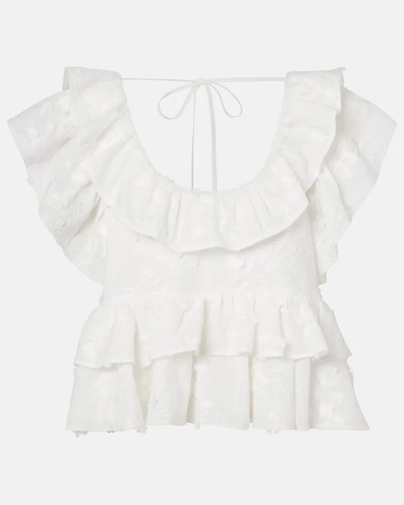 Dorothee Schumacher Top Slees in cotone con ricamo Bianco