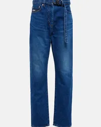 Sacai Jeans regular a vita alta con cintura Blu