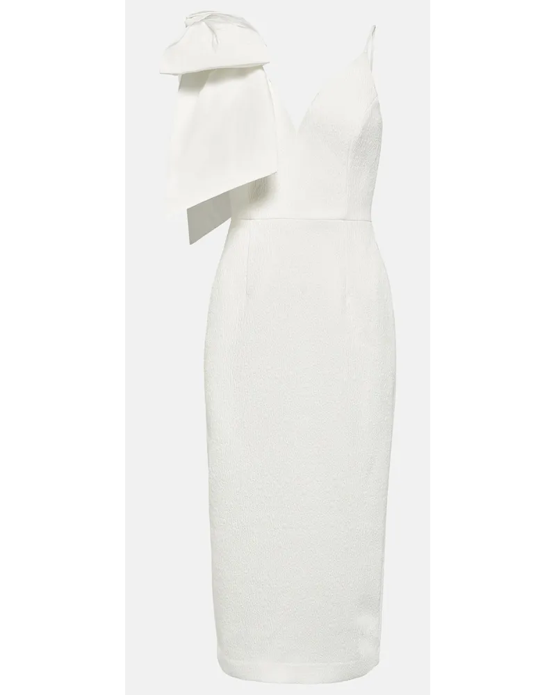 Rebecca Vallance Abito midi in crÃªpe con fiocco Bianco
