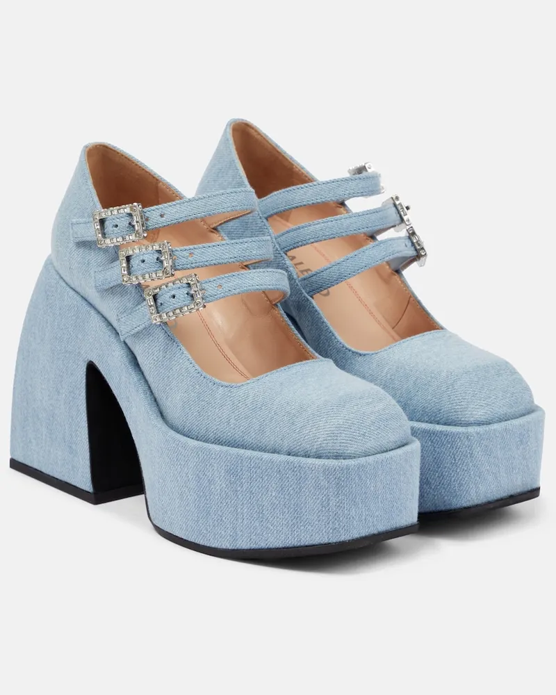 NODALETO Pumps con plateau Bulla Marietta in denim Blu