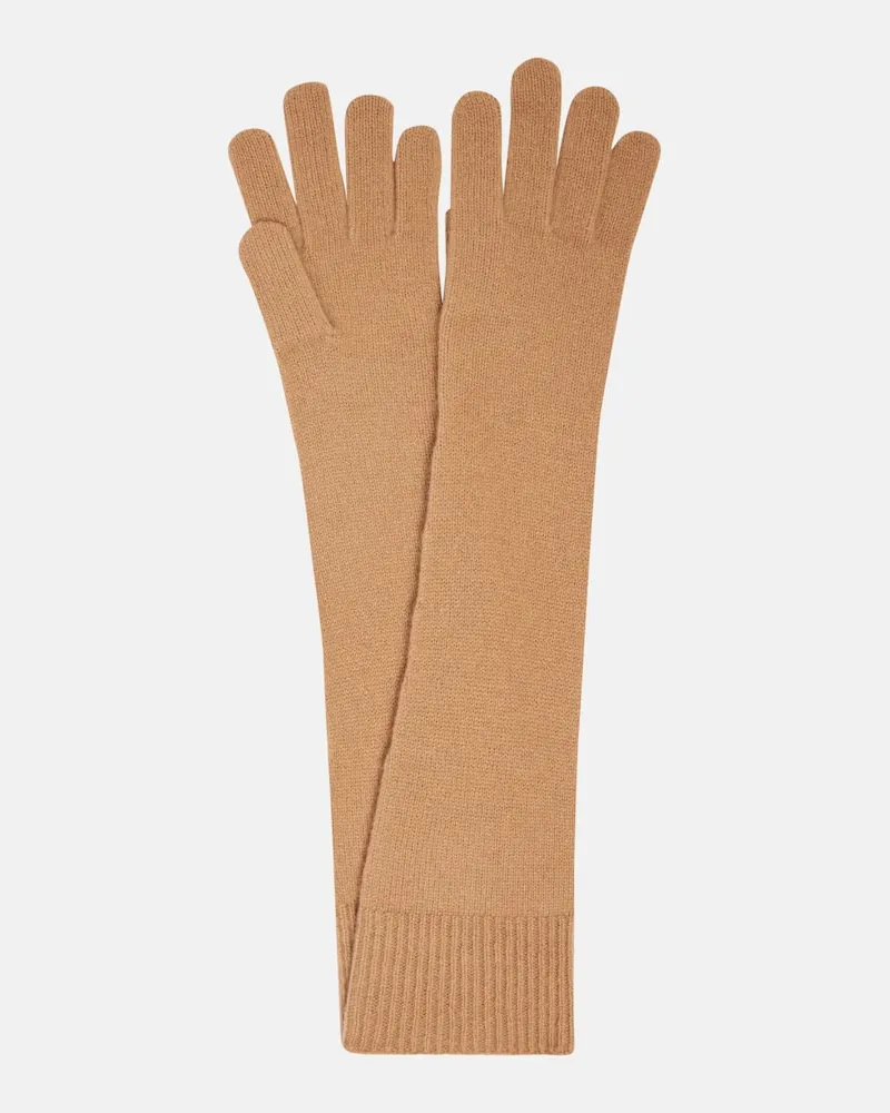 Totême Guanti in lana e cashmere Beige