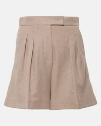 Max Mara Shorts Jessica in cotone a vita alta Beige