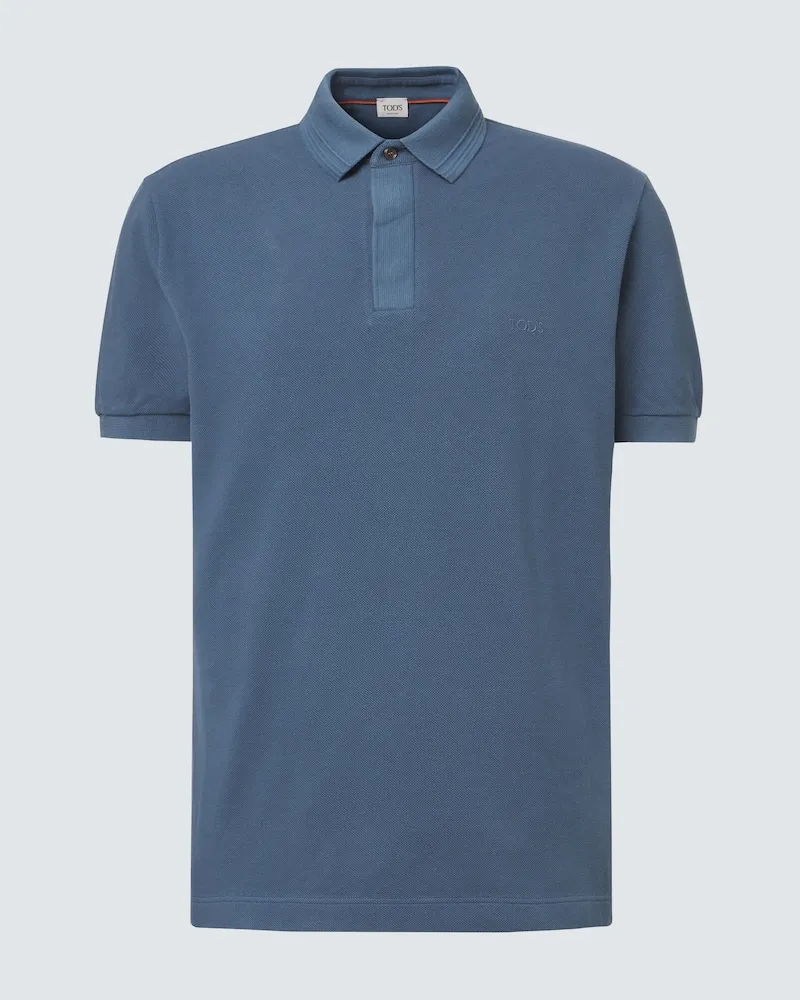 TOD'S Polo in piqué di cotone Blu