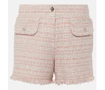 Versace Shorts in tweed con frange Rosa