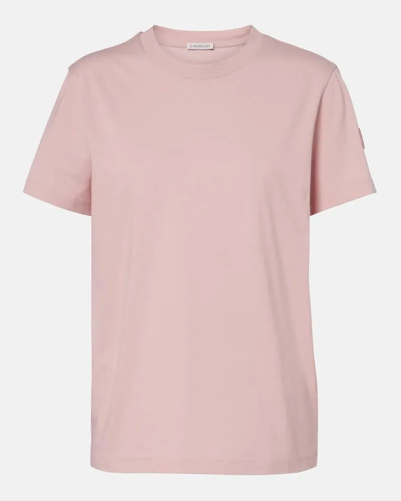 Moncler T-shirt in jersey di cotone Rosa