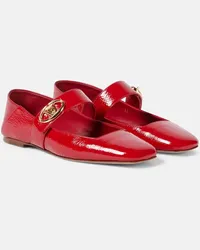 Valentino Garavani Ballerine Mary Jane VLogo Locker in vernice Rosso