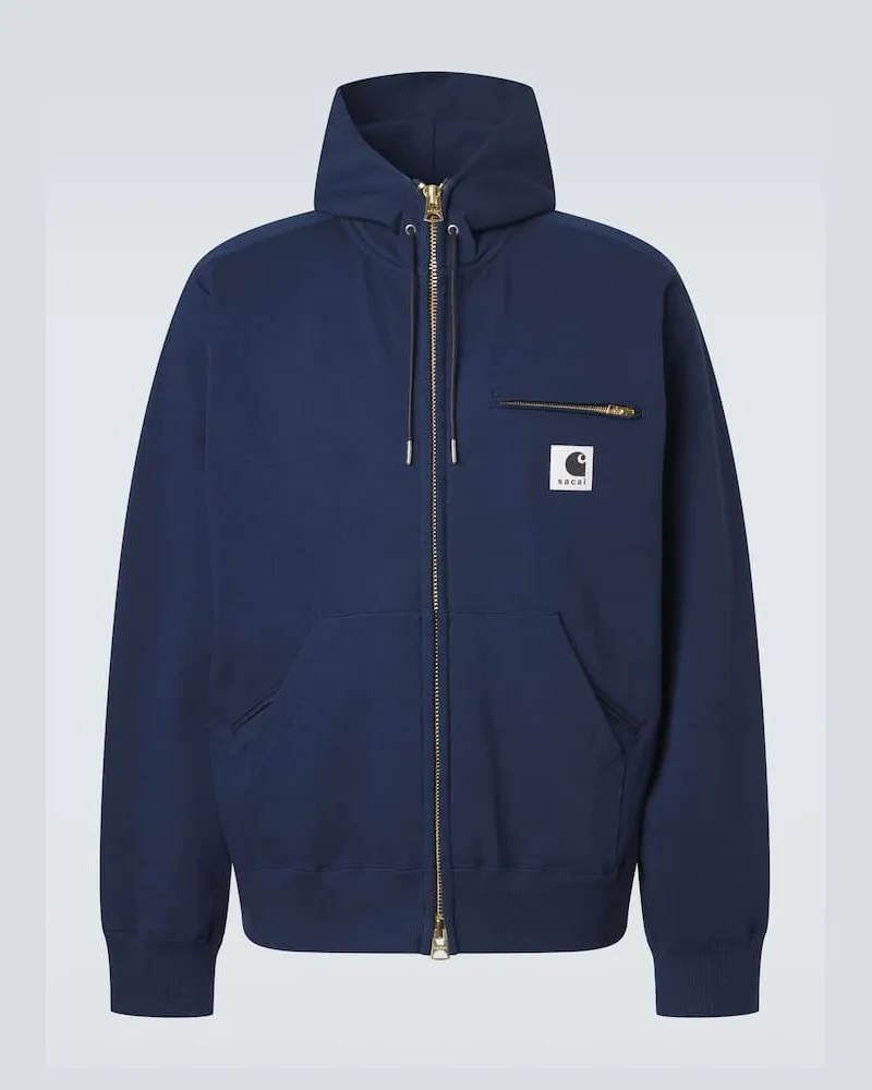 Sacai x Carhartt - Felpa in jersey di cotone Blu