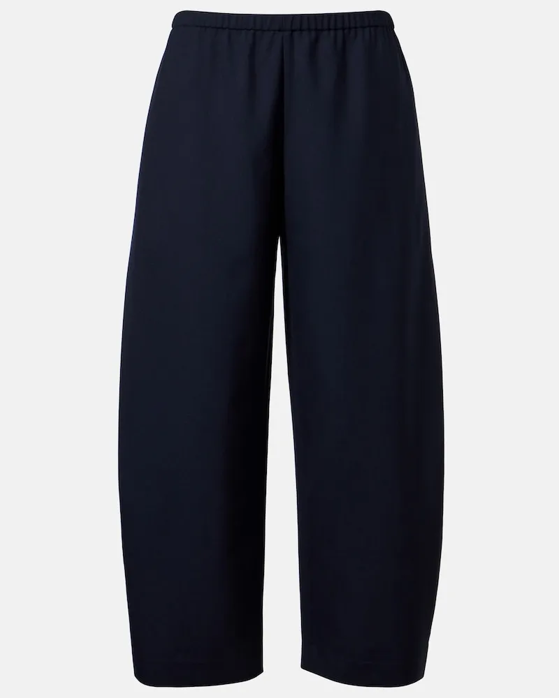 KHAITE Pantaloni a gamba larga Roma in lana vergine Blu