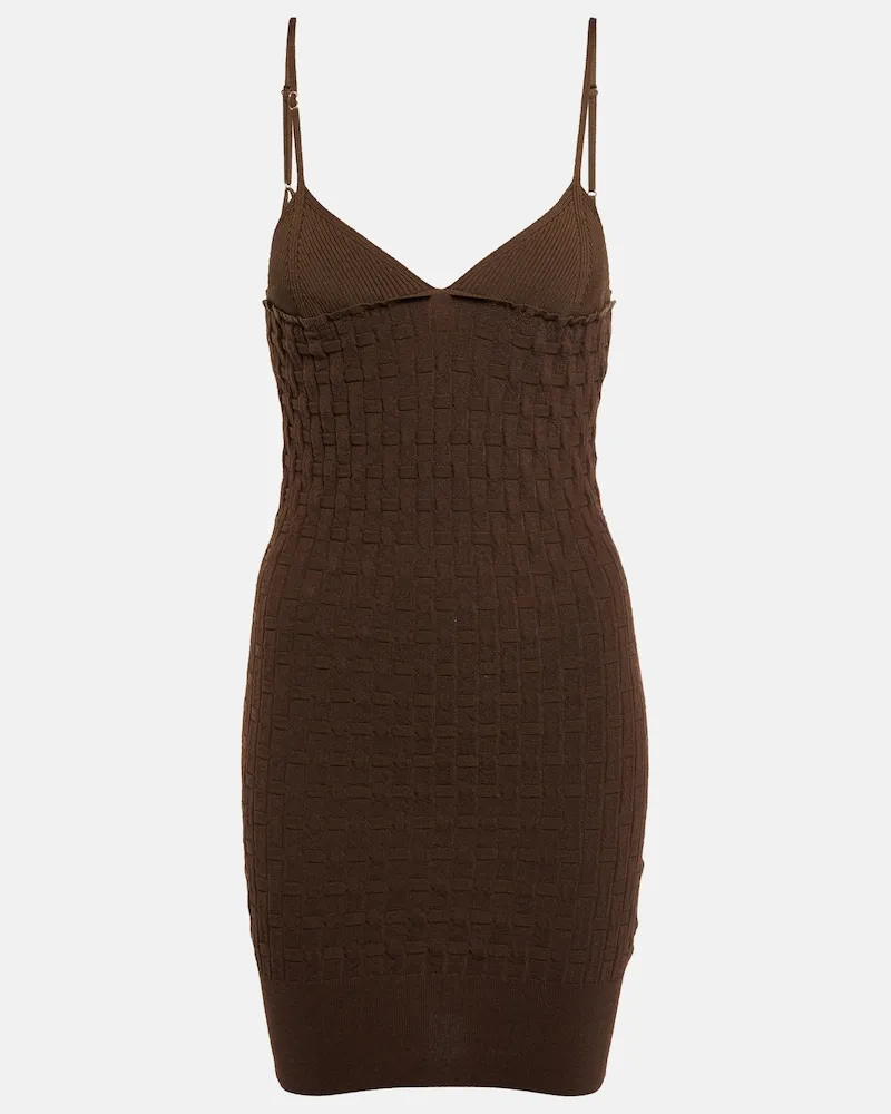 Jacquemus Miniabito La robe Maille Tacido Marrone