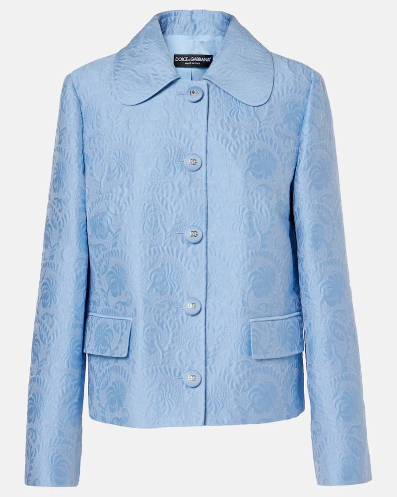Dolce & Gabbana Giacca in jacquard di misto seta Blu