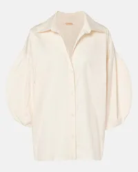 Johanna Ortiz Blusa in popeline di misto cotone Beige