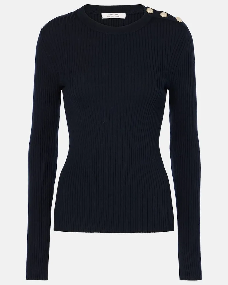 Dorothee Schumacher Pullover Essential Ease in misto lana Blu