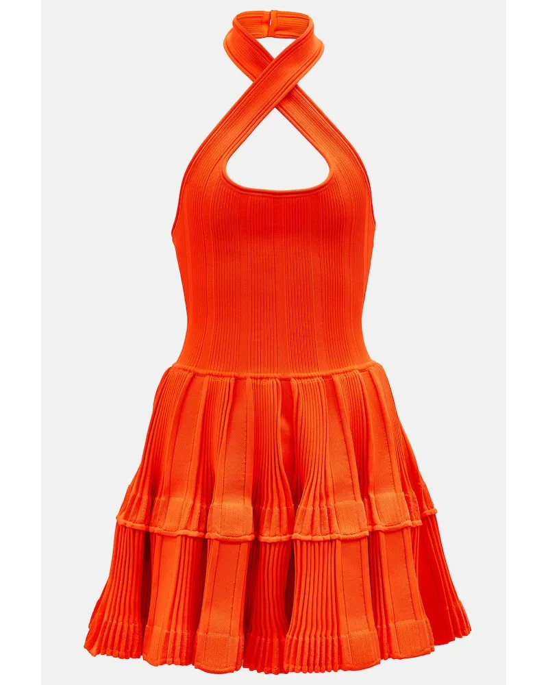 Alaïa AlaÃ¯a Miniabito in maglia a coste Arancione