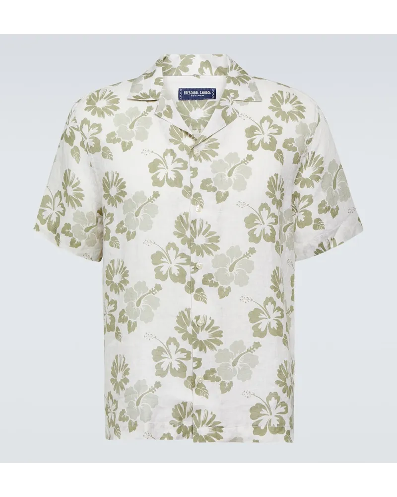 Frescobol Carioca Camicia Petala Roberto in lino Verde
