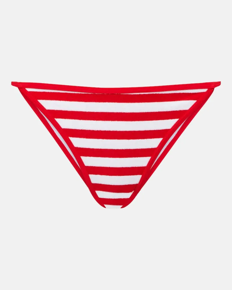 JADE SWIM Slip bikini Bare Minimum in spugna a righe Rosso
