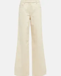 Prada Jeans a gamba larga e vita alta Beige