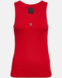 Givenchy Top in jersey di cotone a coste Rosso